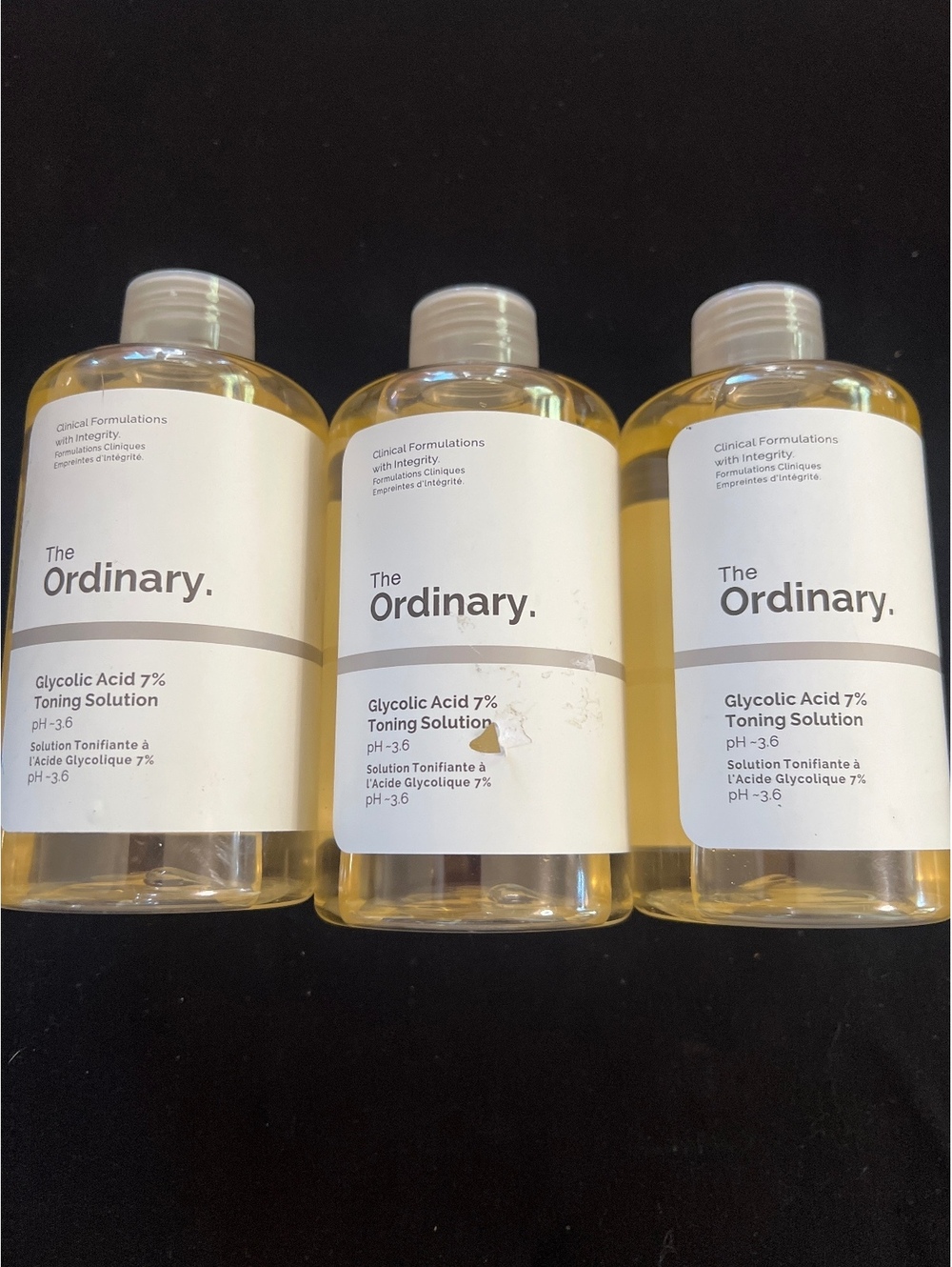 The Ordinary Glycolic Acid 7% Toning Solution (240ml) - 3 Bottle Bundle (Unused)